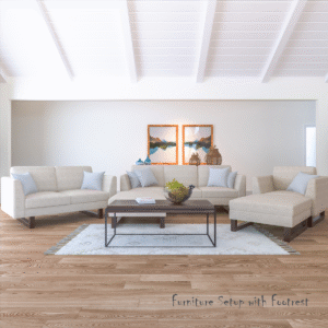 furniture setup with foot rest