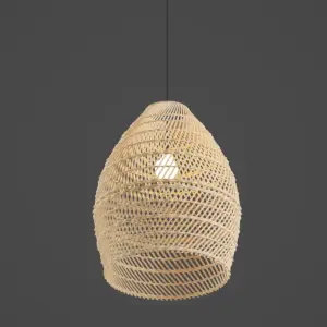 natural bamboo wicker ceiling lamp